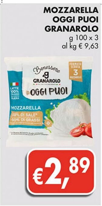Supermercato Coal Mozzarella oggi puoi granarolo offerta