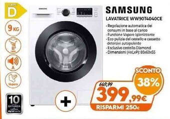 Expert Samsung Lavatrice WW90T4040CE offerta