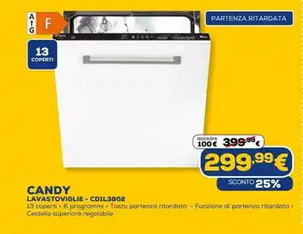 Euronics Candy lavastoviglie offerta
