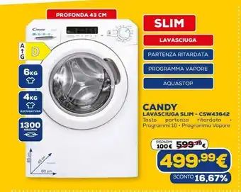Euronics Candy lavasciuga slim offerta