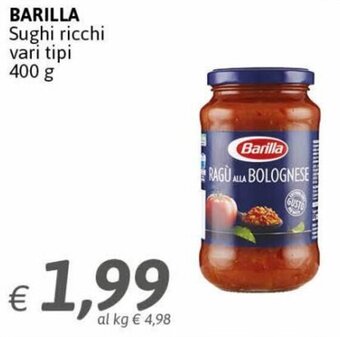 Barilla Sughi ricchi vari tipi 400 g
