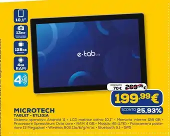 Euronics Microtech tablet offerta