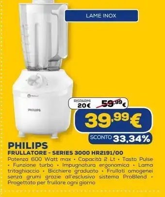 Euronics Philips frullatore - series 3000 offerta