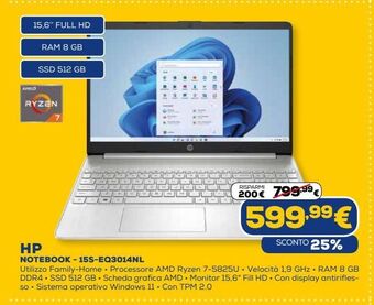 Euronics Hp notebook offerta