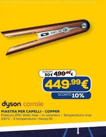 Euronics Dyson corrale piastra per capelli offerta