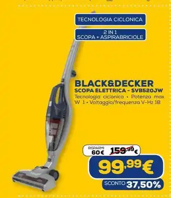 Euronics Black&decker scopa elettrica offerta