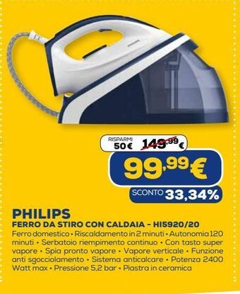 Euronics Philips ferro da stiro con caldaia offerta