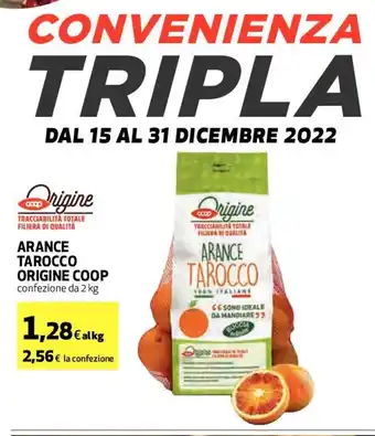 Coop Arance Tarocco Origine Coop confezione da 2 kg offerta