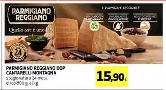 Coop Parmigiano Reggiano DOP Cantarelli Montagna stagionatura 24 mesi, circa 800 g al kg offerta