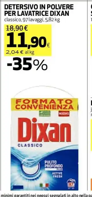 Coop Dixan Detersivo In Polvere Per Lavatrice classico, 97 lavaggi, offerta