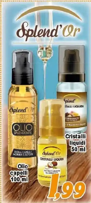 Splend 'Or Olio capelli 100ml, Cristalli liquidi 50ml