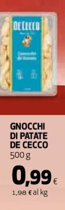 Coop Gnocchi Di Patate De Cecco 500 g offerta