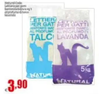 Natural Code Lettiere Per Gatti Bentonite Bianca kg 5
