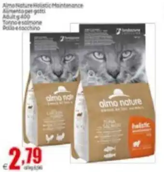 Elite Almo Nature Holistic Maintenance Alimento Per Gatti Adult g 400 Tonno E Salmone Pollo e Tacchino offerta