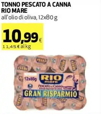 Coop Rio Mare Tonno Pescato A Canna All'Olio di Oliva, 12x80 g offerta