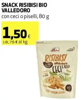 Coop Valledoro Snack Risibisi Bio Con Ceci o Piselli, 80 g offerta
