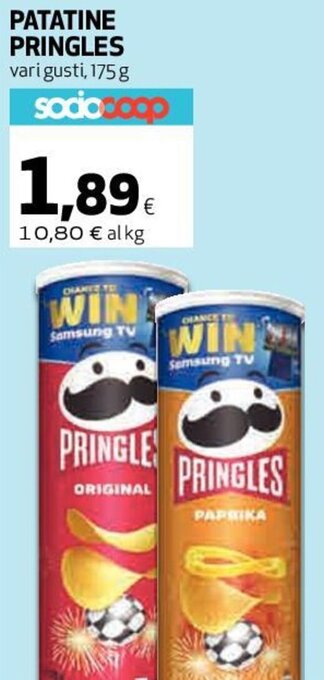 Coop Patatine Pringles Vari Gusti 175 g offerta