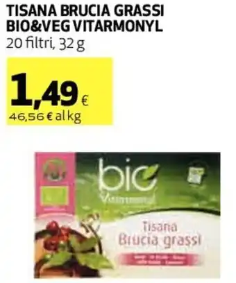 Coop Vitarmonyl Tisana Brucia Grassi Bio&Veg 20 Filtri, 32 g offerta