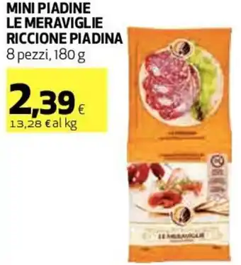 Coop Mini Piadine Le Meraviglie Riccione Piadina 8 pezzi, 180 g offerta