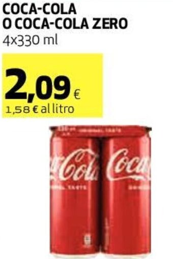 Coop Coca-Cola o Coca-Cola Zero 4x330 ml offerta
