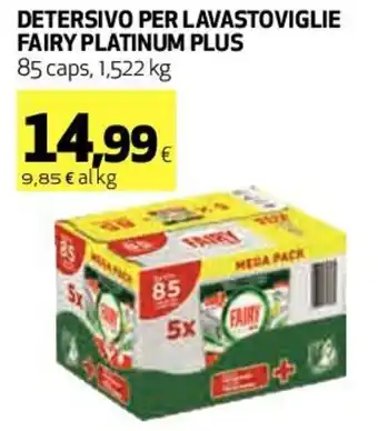 Coop Fairy Platinum Plus Detersivo Per Lavastoviglie 85 caps, 1,522 kg offerta