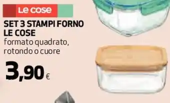 Coop Le Cose Set 3 Stampi Forno Formato Quadrato, Rotondo o Cuore offerta