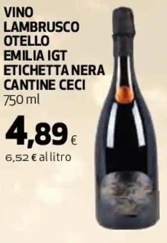 Coop Ceci Vino Lambrusco Otella Emilia IGT Etichetta Nera Cantine 750 ml offerta