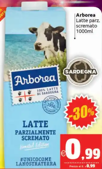 Vicino a te supermercati Arborea Latte Parz. Scremato 1000ml offerta
