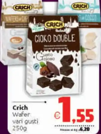 Vicino a te supermercati Crich Wafer Vari Gusti 250 g offerta