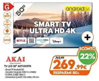 Expert Akai TV LED 50" AKTV5037N offerta