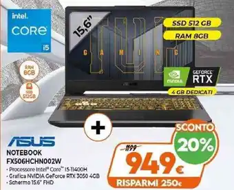 Expert ASUS Notebook FX506HCHN002W offerta