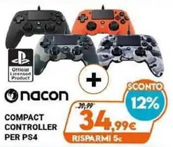 Expert Nacon Compact Controller Per PS4 offerta