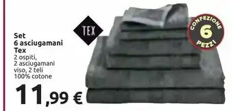 Carrefour Market Set 6 asciugamani tex offerta