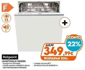 Expert Hotpoint Lavastoviglie HIE2B19C offerta