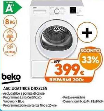 Expert Beko Asciugatrice DRX823N offerta