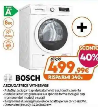 Expert Bosch Asciugatrice WTH85V08I offerta
