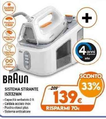 Expert Braun Sistema Stirante IS3132WH offerta
