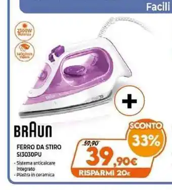 Expert Braun Ferro Da Stiro SI3030PU offerta
