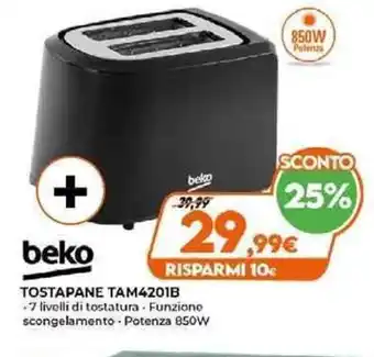 Expert Beko Tostapane Tam4201B offerta