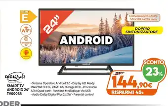 Iperal Digiquest Smart TV Android 24" TV00068 offerta