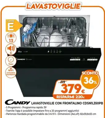 Iperal Candy Lavastoviglie Con Frontalino CDSN1L350PB offerta