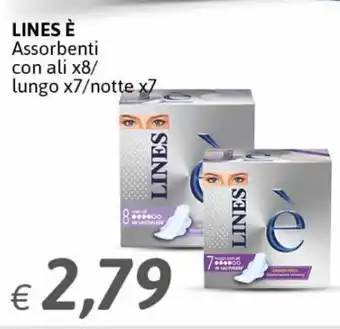 Coop Radenza Lines È Assorbenti con ali x 8 / lungo x 7 / notte x 7 offerta