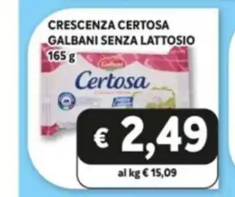 Iper La Spesa Crescenza Certosa Galbani Senza Lattosio 165 g offerta