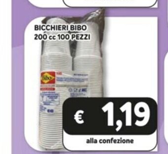 Bicchieri Bibo 200 cc 100 Pezzi
