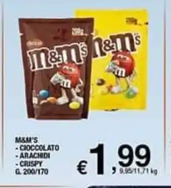 Iper Sigma M&M's Cioccolato - Arachidi - Crispy 200 g / 170 offerta