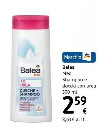 dm drogerie markt Balea Med Shampoo E Doccia Con Urea offerta