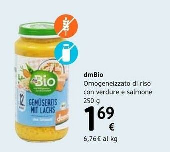 dm drogerie markt Dmbio Omogeneizzato Di Riso Con Verdure E Salmone offerta
