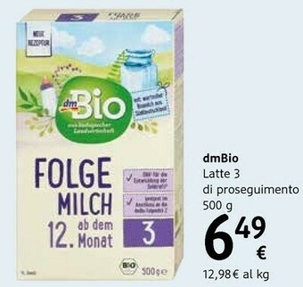 dm drogerie markt Dmbio Latte 3 Di Proseguimento offerta