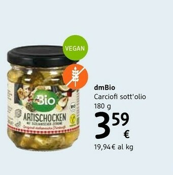 dm drogerie markt DmBio Carciofi Sott'olio offerta