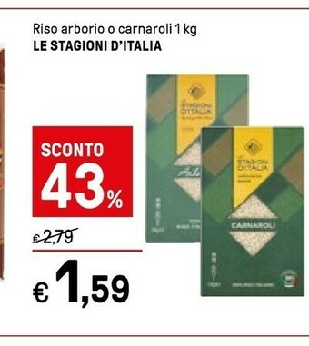 Iper La Grande Le stagioni d'italia Riso Arborio O Carnaroli offerta